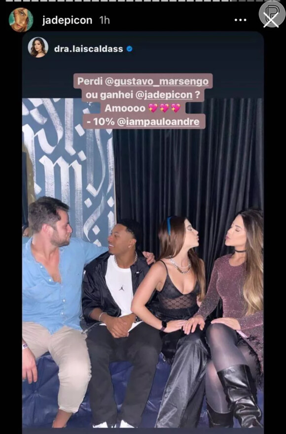 Paulo André e Jade Picon posaram ao lado de Laís e Gustavo em foto no Instagram