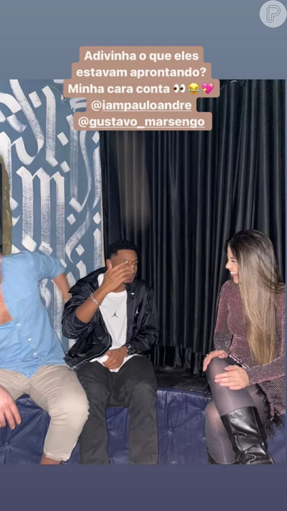 Ex-BBB Laís Caldas mostrou encontro com Gustavo, Paulo André e Jade Picon em balada de SP