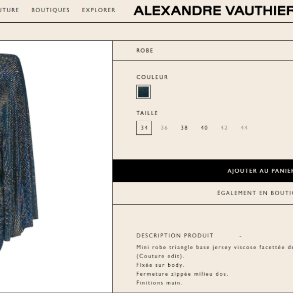 Vestido de Ivete Sangalo está disponível no site oficial da marca no valor de €5.373, ou R$ 27.280,76 na cotação atual