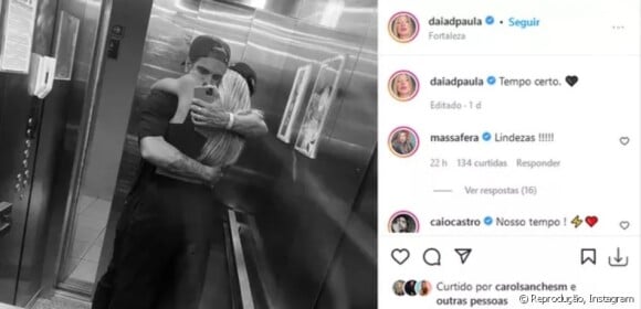 Grazi Massafera surpreendeu os seguidores ao comentar uma foto do ex-namorado, Caio Castro com a atual namorada, Daiane de Paula. 