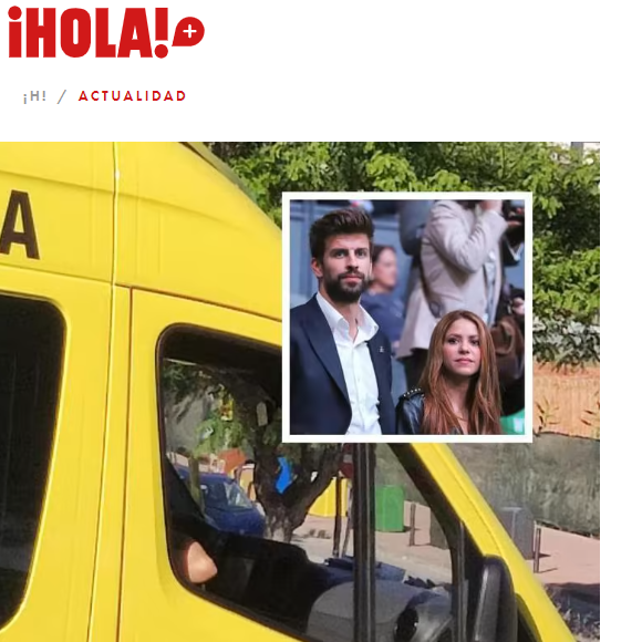Shakira estava dentro de uma ambulância estacionada perto dos carros, segundo o HOLA! 