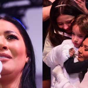 Simaria se emocionou ao receber filhos no palco em festa de aniversário de 40 anos