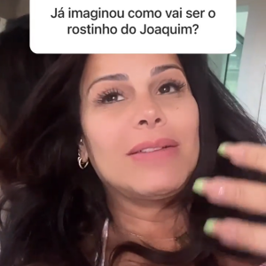 Viviane Araújo respondeu um seguidor: "Claro que eu fico imaginando como vai ser o olhinho, a boquinha e o narizinho"