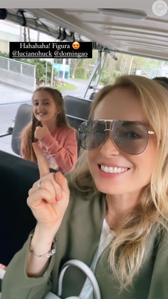 Angélica levou a filha Eva para os estúdios Globo neste domingo, 3 de julho de 2022