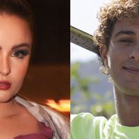 Larissa Manoela leva o namorado, André Luiz Frambach, a show do seu par romântico em novela
