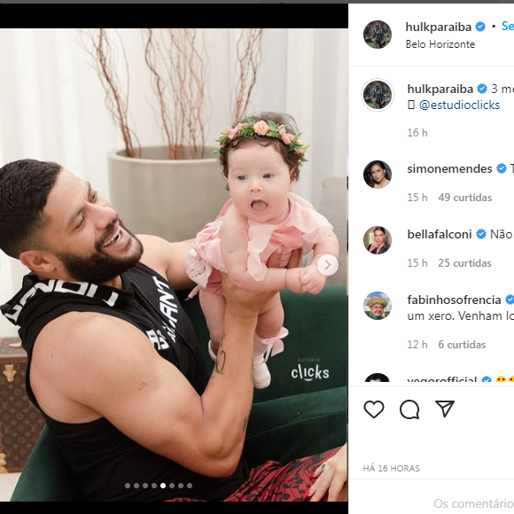 Hulk é só sorrisos com Zaya, a 4ª filha