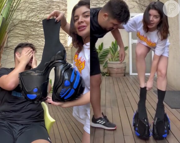 Gkay comprou bota gigante de R$ 19 mil e mostrou calçado diferentão em vídeo