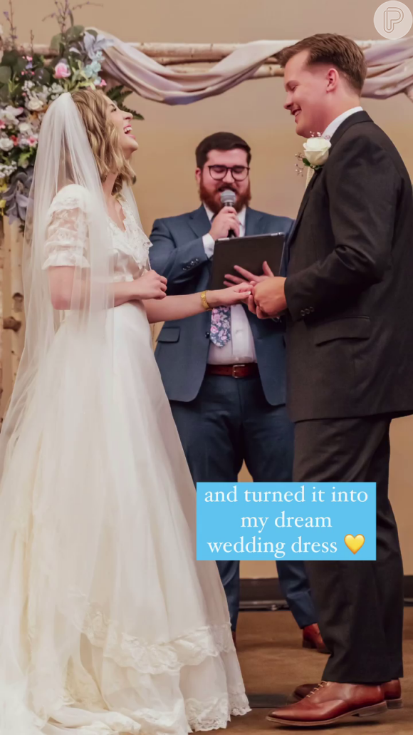 Casamento com vestido de noiva de segunda mão foi mostrado em detalhes por Lily Smith em vídeo viral