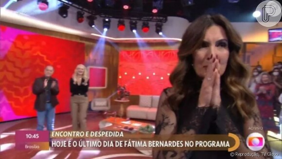 Fátima Bernardes teve uma despedida emocionante do 'Encontro' no início deste mês 
