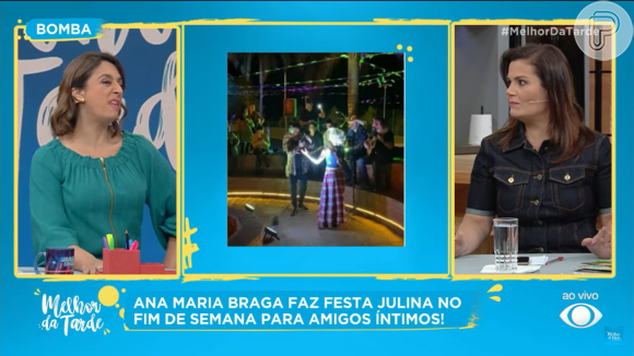 Ana Maria Braga e Fábio Arruda não se desgrudaram em festa junina promovida pela apresentadora