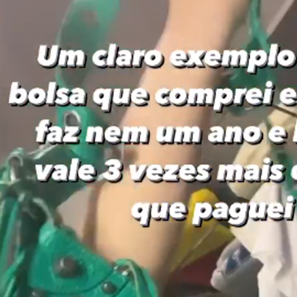Gkay enxerga itens de luxo como investimento: 'Um claro exemplo é essa bolsa que comprei em Dubai faz nem um ano e hoje, vale três vezes mais o valor que eu paguei'