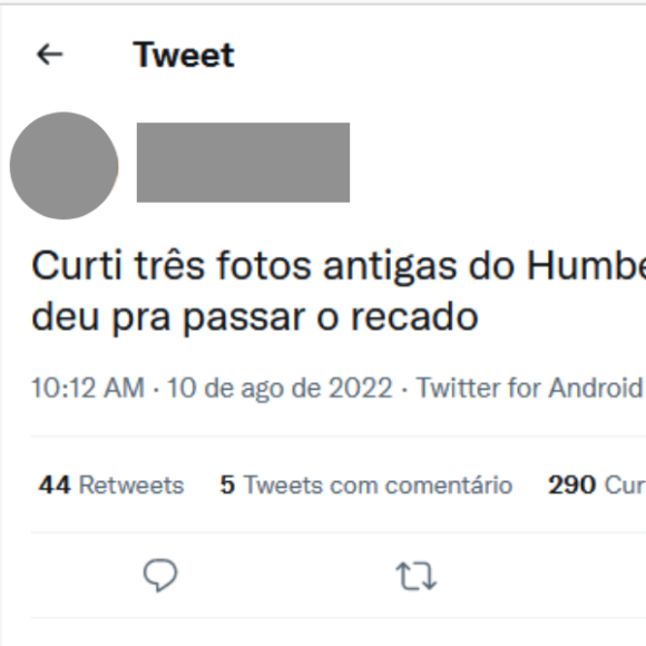 Quem nunca? 'Curti três fotos antigas do Humberto Carrão, acho que deu pra passar o recado', disse uma tuiteira