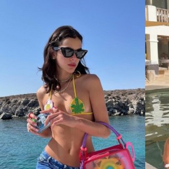 Bruna Marquezine já usou outro biquíni da GCDS: a peça também foi escolhida por Dua Lipa e tinha estampa divertida