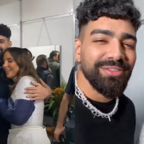 Ivete Sangalo e Dilsinho conversaram antes da apresentação da baiana