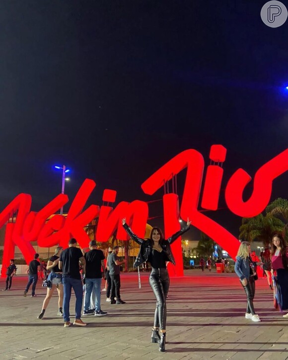 Gaby Spanic também curtiu um dia no Rock in Rio