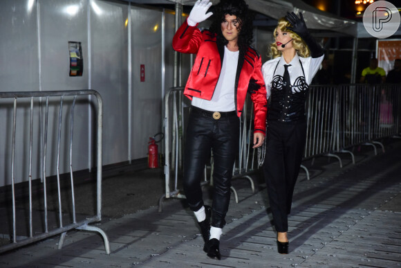 Marcelo Zangrandi e Flávia Vianna encarnaram Michael Jackson e Madonna no 'Aviões Fantasy'