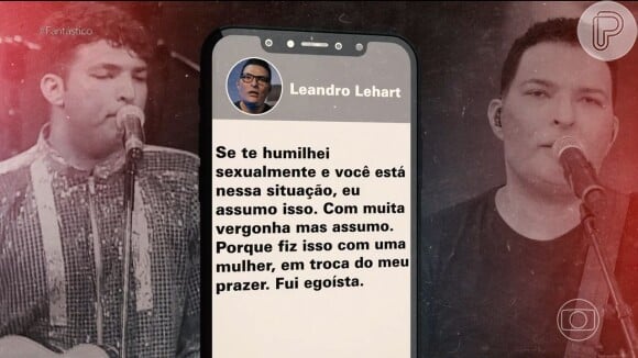 Leandro Lehart confessou a violência contra Rita de Cássia através de mensagens