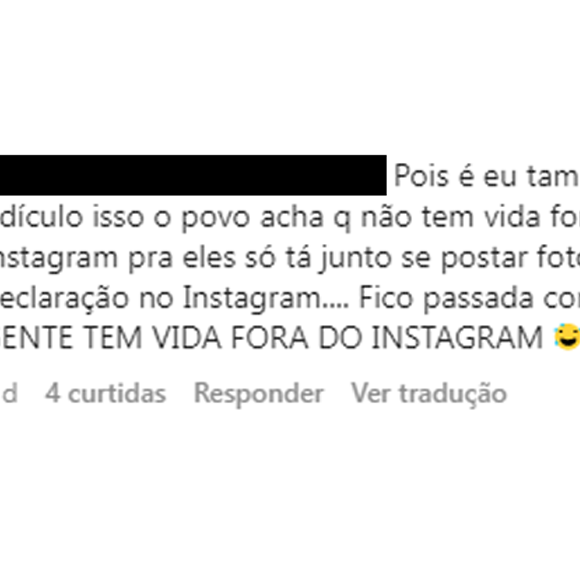 Outros fãs de Paolla Oliveira e Diogo Nogueira discordam da teoria e frisaram: 'O povo acha que não tem vida fora do Instagram'