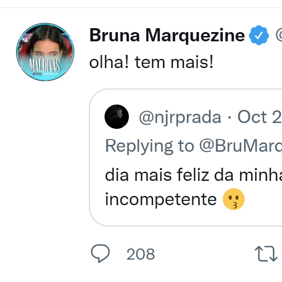 Bruna Marquezine divulgou as mensagens de ódio