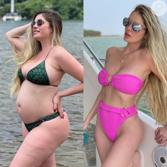 Corpo de Bárbara Evans antes e depois