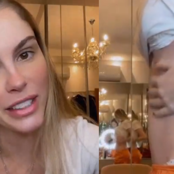 Bárbara Evans impressionou os seguidores nesta segunda-feira (17) ao exibir o corpo 5 meses após o nascimento de Ayla, a primeira filha
