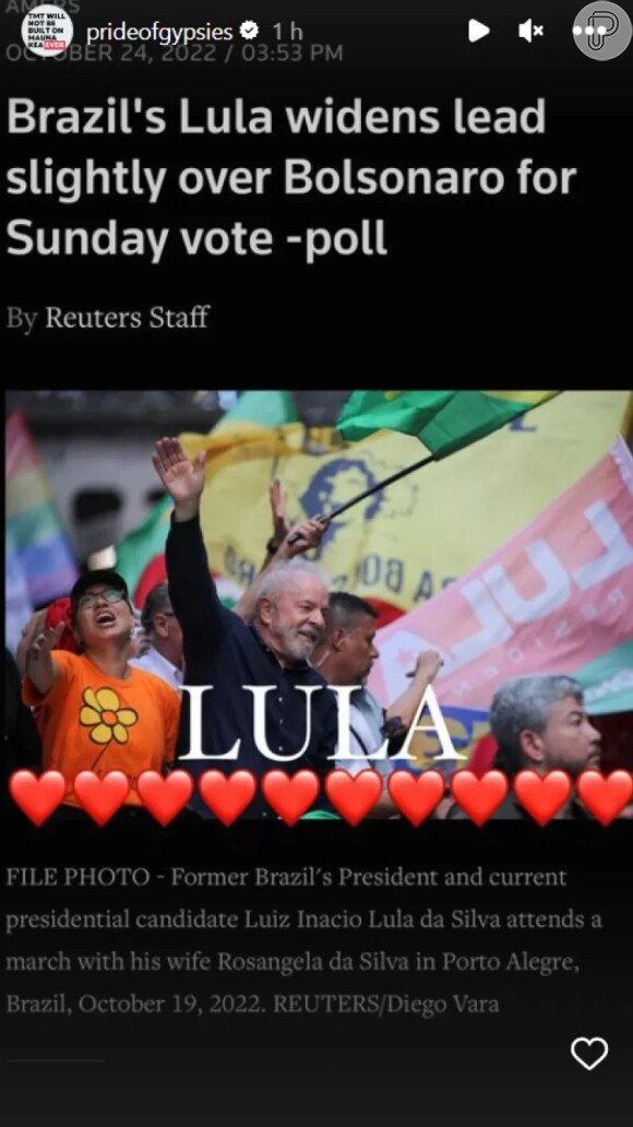 Jason Momoa fez um post citando o candidato Lula nas suas redes sociais