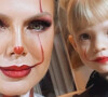 Eliana e a filha, Manuela, surgiram caracterizadas para festa de Halloween
