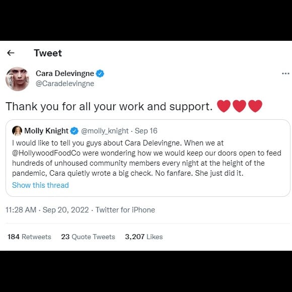 Dias depois, Cara Delevingne comentou o flagra no Twitter
