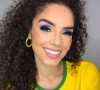 Maquiagem com strass para usar na torcida pela Copa do Mundo: amarelo e azul se combinam nesse visual