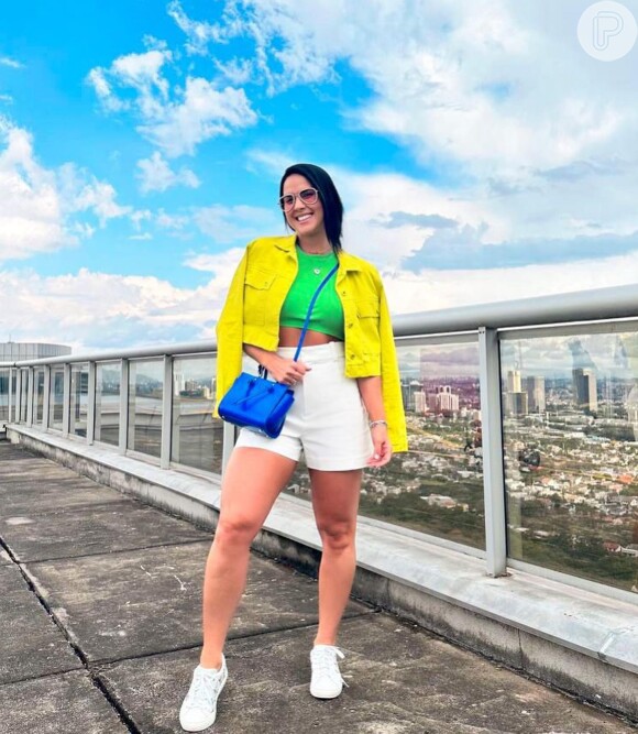 Graciele Lacerda apostou em look nas cores da bandeira do Brasil