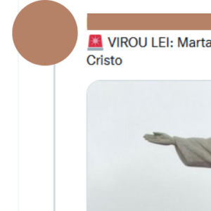 'Virou lei: Marta levar todas as namoradas gringas para conhecer o Cristo', diz uma publicação que viralizou no Twitter
