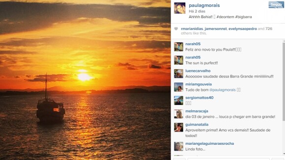 Paula Morais passa virada de ano em praia da Bahia, sem Ronaldo, e posta foto no Intagram: 'Ahh Bahia'