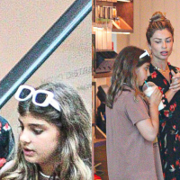 Filha de Grazi Massafera volta a shopping com look despojado após atriz ter sido chamada de 'desleixada' pela roupa da filha