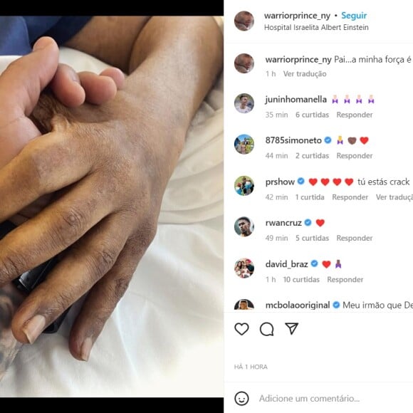 Pelé também recebeu a visita dos filhos nas redes sociais