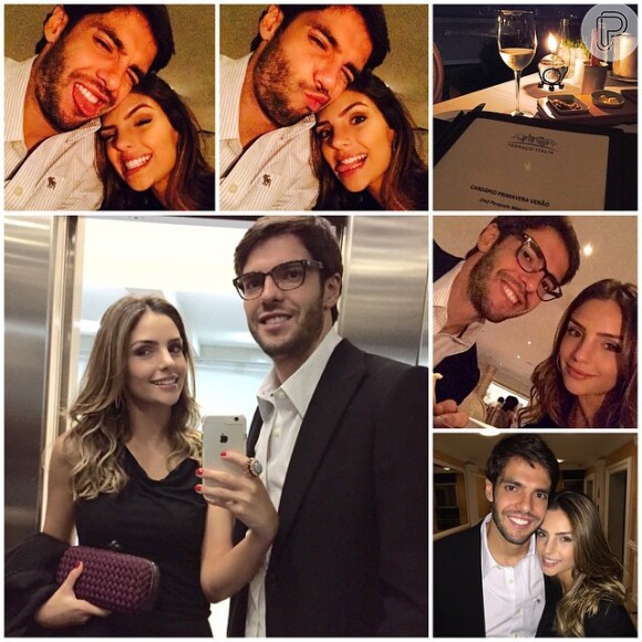 Carol Celico pulblicou uma montagem de fotos ao lado de Kaká no Instagram: '12 anos juntos, casados novamente'