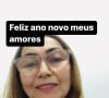 Rita de Cássia: em sua última publicação nas redes sociais, a artista aparece para desejar feliz ano novo aos fãs com a voz nitidamente debilitada