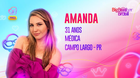 BBB 23 também vai ter a médica Amanda no grupo Pipoca: ela mora em Campo Largo, no Paraná, e trabalha em UTIs