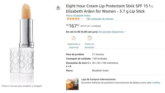 O creme também tem uma versão para a proteção dos lábios