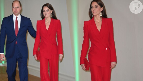 Kate Middleton surge com look vermelho exuberante e vai te inspirar a usar a cor no trabalho. Fotos!
