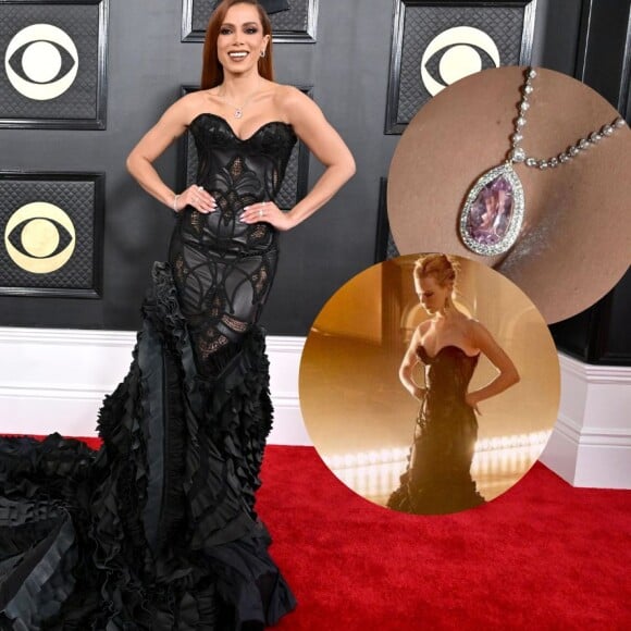 Look de Anitta no Grammy: vestido já foi usado por atriz internacional e joia tem valor surpreendente. Aos detalhes!