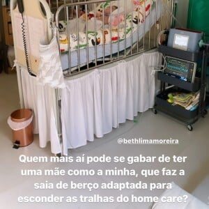 Letícia Cazarré mostrou detalhes do home care em sua casa