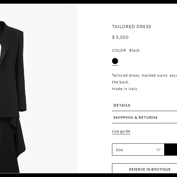 Vestido-blazer usado por Marina Ruy Barbosa custa o equivalente a R$ 13 mil