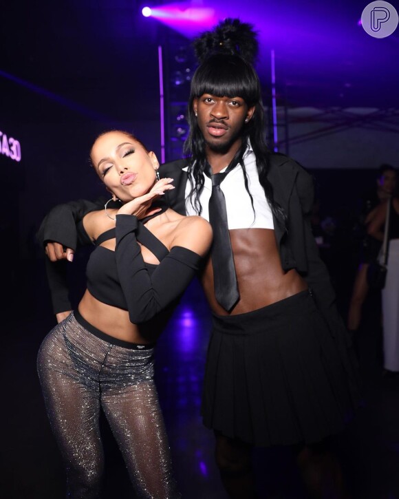 Anitta recebeu o rapper Lil Nas X em sua festa de aniversário, realizada em São Paulo