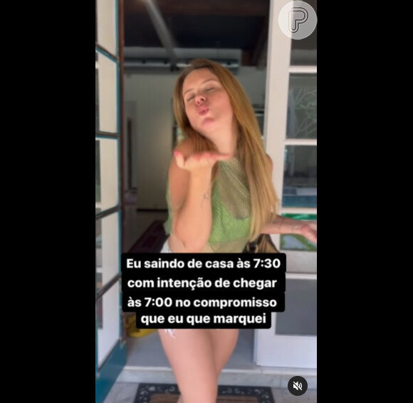 Mariana Bridi postou vídeo divertido em seu Instagram simulando atraso para compromisso