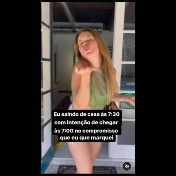 Mariana Bridi postou vídeo divertido em seu Instagram simulando atraso para compromisso