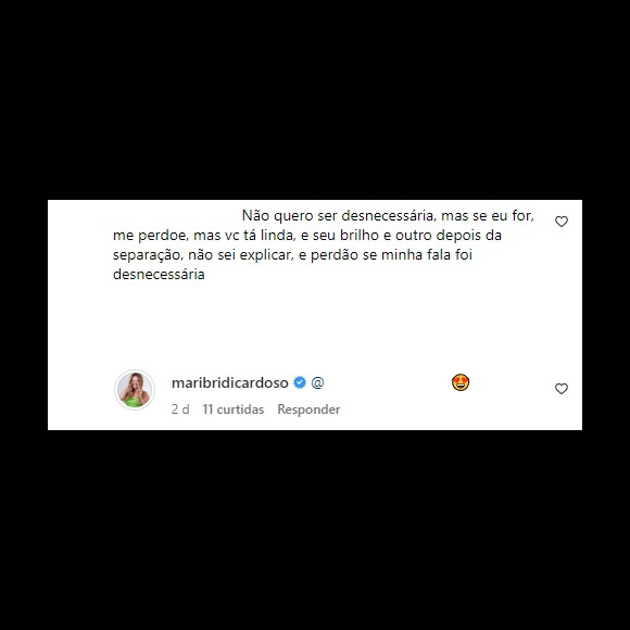 Mariana Bridi reagiu à comentário elogioso de fã