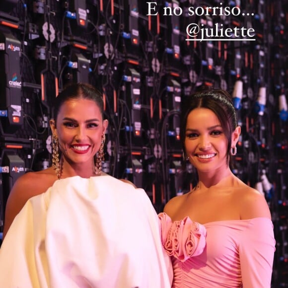 Deborah Secco encontrou Juliette, que também foi jurada do 'Dança dos Famosos'