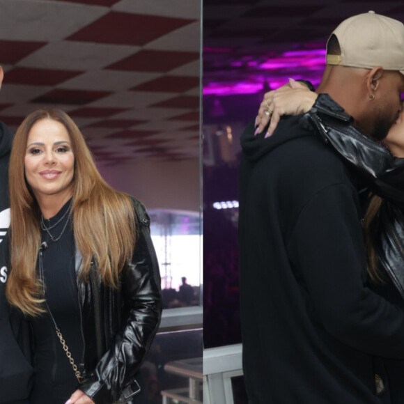 Viviane Araujo trocou beijos com marido, Guilherme Militão, em show