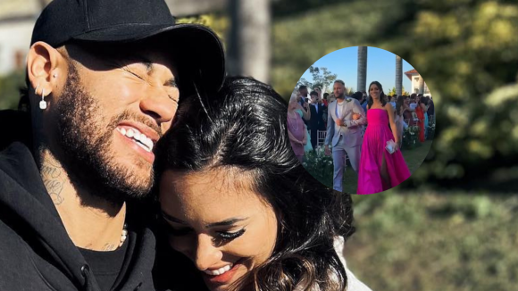 Neymar e Bruna Biancardi surgem juntos em casamento e web comenta clima após traição: 'Me fazia de sonsa também'. Vídeo!