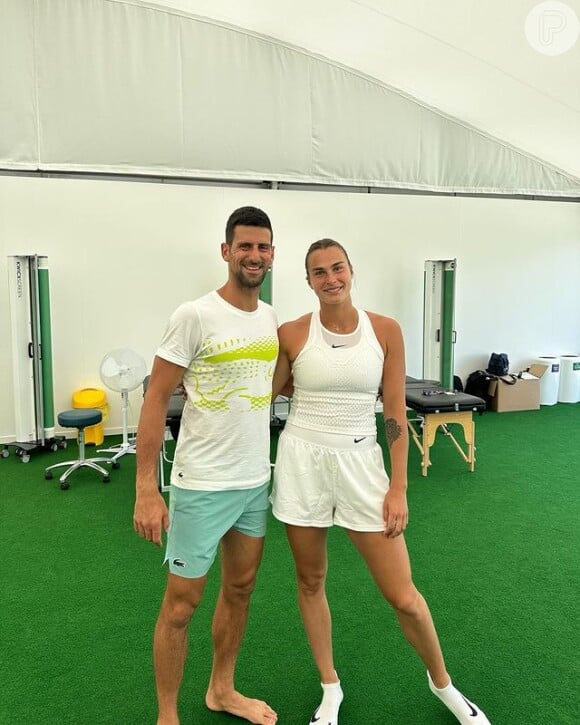 Aryna Sabalenka e Djokovic em publicação feita pela atleta no seu instagram.